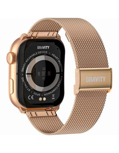 Smartwatch damski gravity gt28-8 pasek + bransoleta różowe złoto granatowy