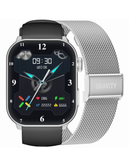 Smartwatch damski gravity gt28-9 pasek + bransoleta czarno srebrny