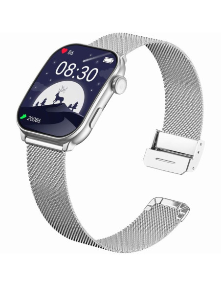 Smartwatch damski gravity gt28-9 pasek + bransoleta czarno srebrny