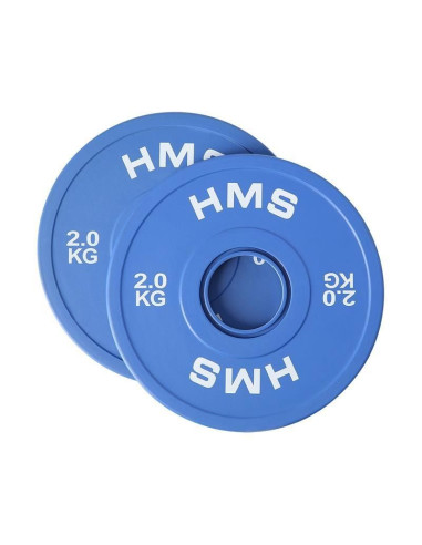 Talerz olimpijski bumper 2x2kg niebieski hms cbrs20