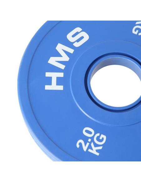 Talerz olimpijski bumper 2x2kg niebieski hms cbrs20