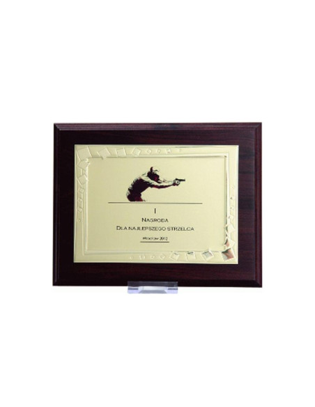 Dyplom z tworzywa sztucznego z metalową blaszką grawerowany