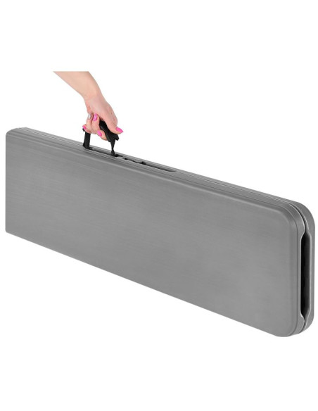 Ławka cateringowa składana 183x28x43cm szara