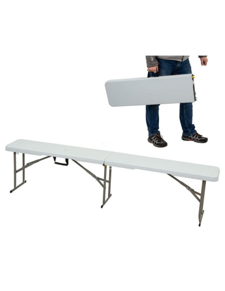 Ławka cateringowa składana 183x28x43cm biała