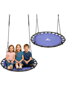 Huśtawka ogrodowa bocianie gniazdo 120cm niebieska