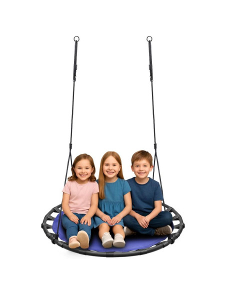 Huśtawka ogrodowa bocianie gniazdo 120cm niebieska