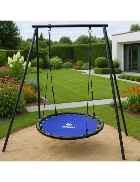 Huśtawka ogrodowa bocianie gniazdo 120cm niebieska