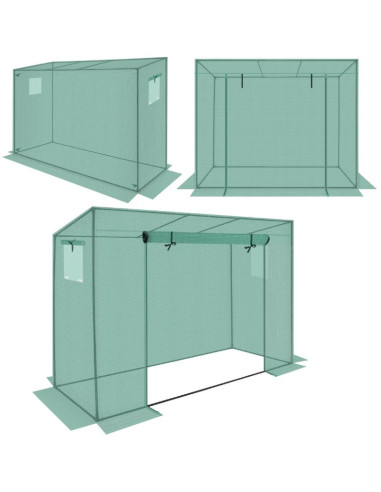 Szklarnia do pomidorów ogórków 200x77x168-150cm pe zielona