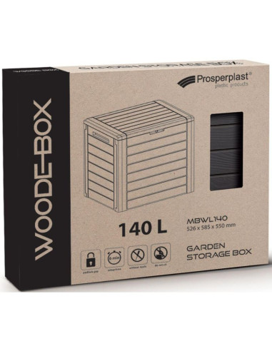 Skrzynia ogrodowa 140l  antracyt woodebox