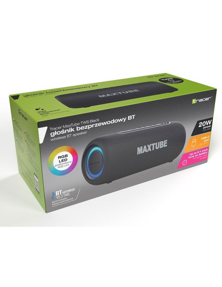 Tracer głośnik tws maxtube bluetooth black