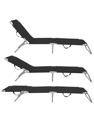 Łóżko turystyczne kempingowe składane czarne