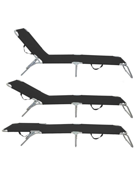 Łóżko turystyczne kempingowe składane czarne