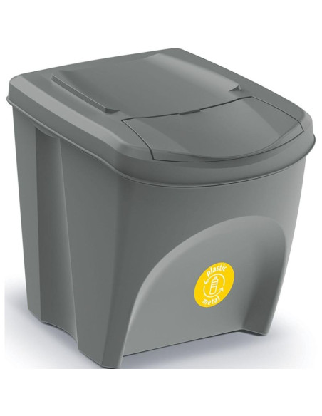 Śmietnik kosze na śmieci 25 l sortibox set4 szt. szary kamień