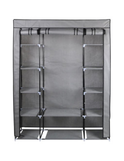 Szafa tekstylna garderoba 175x133x43cm ciemno-szara 28873