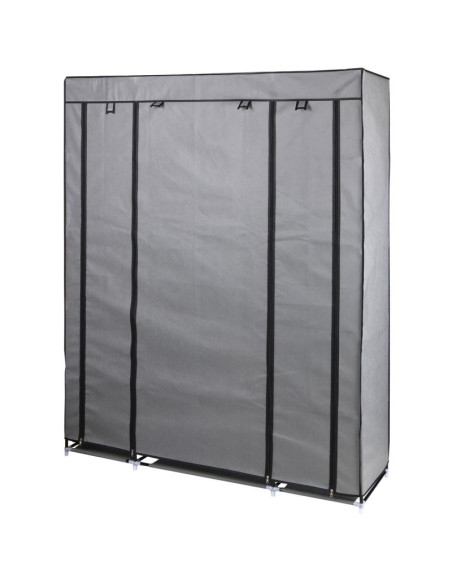 Szafa tekstylna garderoba 175x133x43cm ciemno-szara 28873
