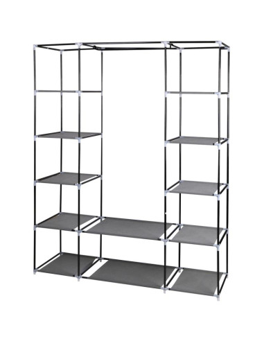 Szafa tekstylna garderoba 175x133x43cm ciemno-szara 28873