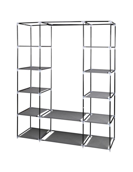 Szafa tekstylna garderoba 175x133x43cm ciemno-szara 28873