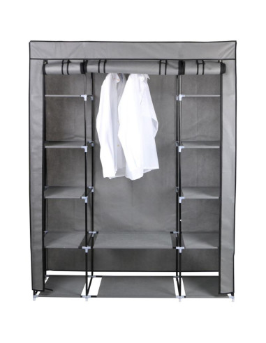 Szafa tekstylna garderoba 175x133x43cm ciemno-szara 28873