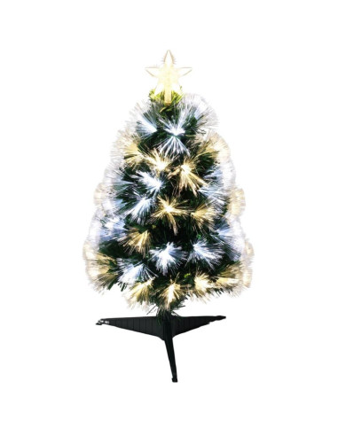 Choinka dekoracyjna światłowodowa ciepły zimny biały 60cm