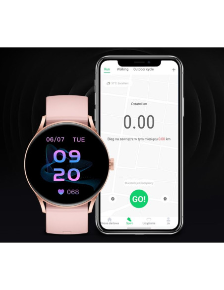 Smartwatch gravity różowy gt2-1 pro