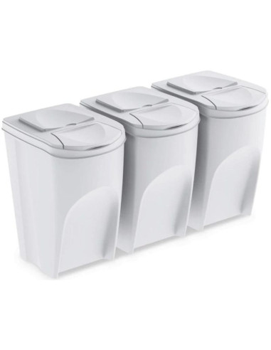 Śmietnik kosze na śmieci 35 l sortibox set3 szt. popielaty