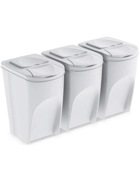 Śmietnik kosze na śmieci 35 l sortibox set3 szt. popielaty