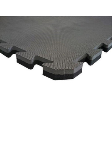 Mata do ćwiczeń z ceryfikatem bezpieczeństwa - puzzle 1x1m - czarno - szara 2 cm