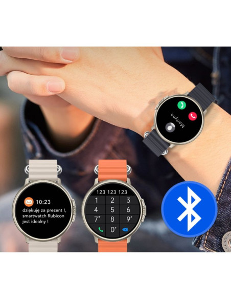 Smartwatch damski rubicon rncf15 tytan/light latte smarub260