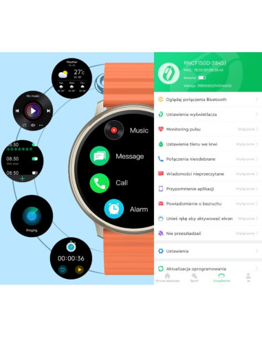 Smartwatch rubicon rncf15 tytan/black smarub259