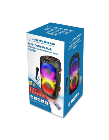 Esperanza głośnik bt fm led rgb karaoke singer ep156