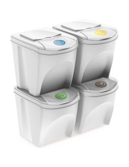 Śmietnik kosze na śmieci 25 l sortibox set4 szt. popielaty