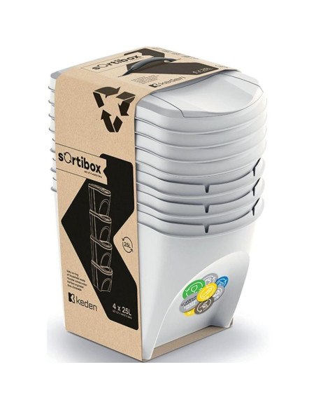 Śmietnik kosze na śmieci 25 l sortibox set4 szt. popielaty