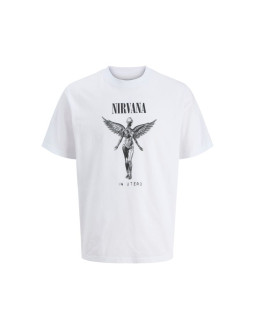 Jack&jones koszulka t-shirt nirvana jprblunirvana ss tee 12287521 bright white