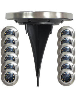 Lampa solarna 8 led smd do wbicia w podłoże kpl.12szt
