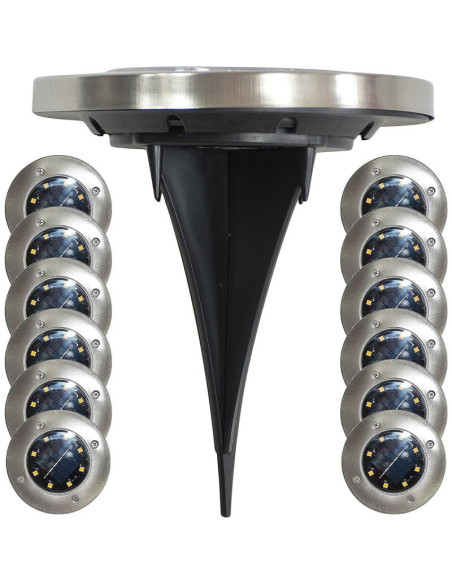 Lampa solarna 8 led smd do wbicia w podłoże kpl.12szt
