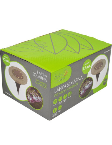 Lampa solarna 8 led smd do wbicia w podłoże kpl.12szt