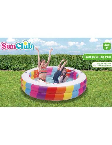 Basen dziecięcy 2- pierścieniowy tęcza 187x42.5cm 51457