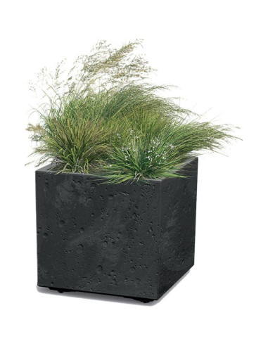 Doniczka sierra square beton effect 39x39 antracyt