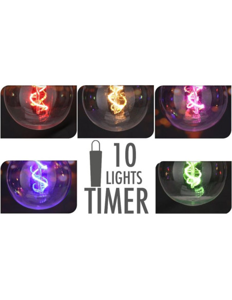 Girlanda ogrodowa party light 10led g80 multikolor