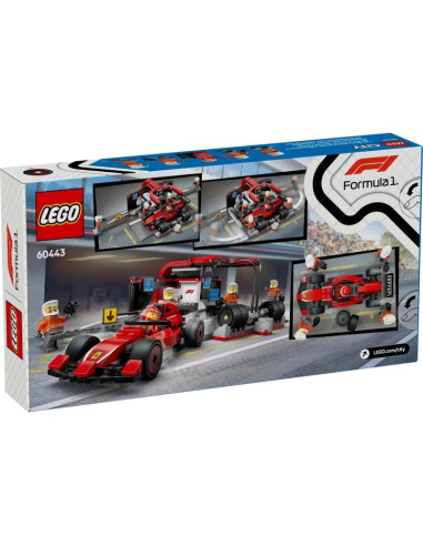Lego city 60443 f1 pit stop i mechanicy z bolidem ferrari