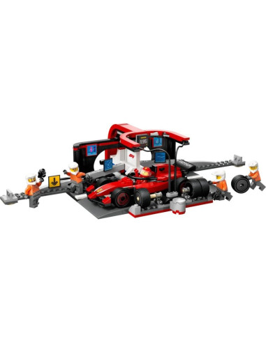 Lego city 60443 f1 pit stop i mechanicy z bolidem ferrari