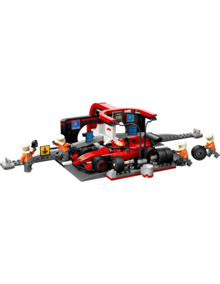Lego city 60443 f1 pit stop i mechanicy z bolidem ferrari