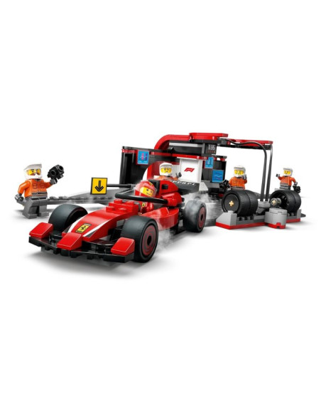 Lego city 60443 f1 pit stop i mechanicy z bolidem ferrari
