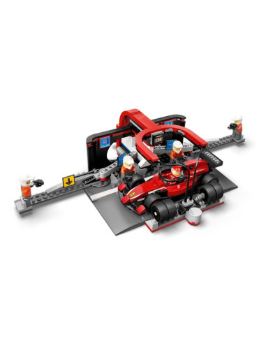 Lego city 60443 f1 pit stop i mechanicy z bolidem ferrari