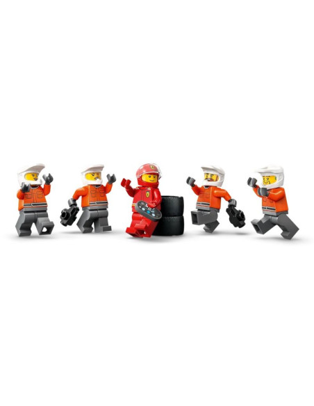 Lego city 60443 f1 pit stop i mechanicy z bolidem ferrari