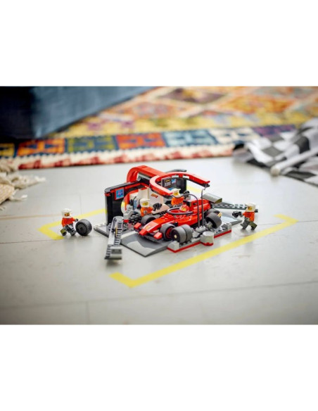 Lego city 60443 f1 pit stop i mechanicy z bolidem ferrari