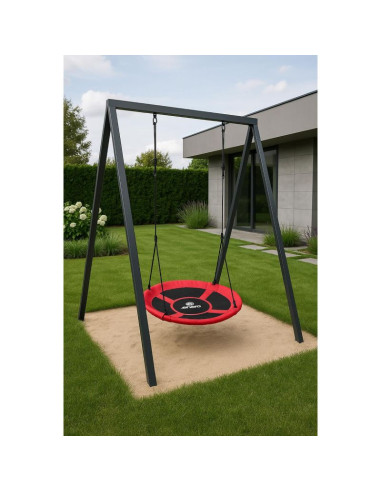 Huśtawka ogrodowa bocianie gniazdo 110cm xxxl czerwona