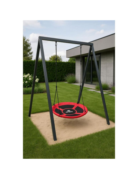 Huśtawka ogrodowa bocianie gniazdo 110cm xxxl czerwona