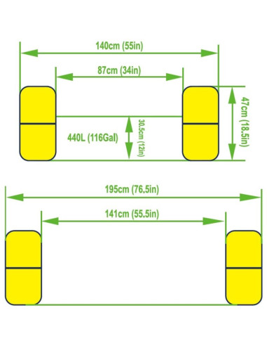Basen dmuchany rodzinny prostokątny 2- pierścieniowy tęcza 195x140x47cm 51470