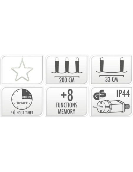 Lampki choinkowe kurtyna świetlna 200x200 cm 415led gwiazdki multikolor